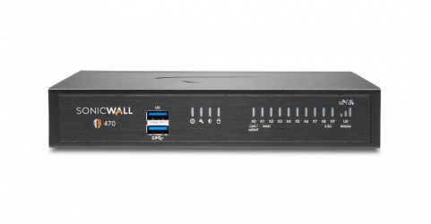 Firewall SonicWall TZ470, Alámbrico, 3500 Mbit/s, 8x RJ-45, 2x USB 3.0 ― Essential Edition 3 Años 