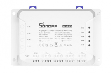 Sonoff Interruptor de Luz Inteligente 4CH PRO R3, Wi-Fi, Blanco 