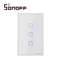 Sonoff Interruptor de Luz Inteligente T2US3C, 3 Botones, WiFi, Blanco 