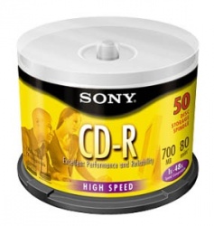 Sony Torre de Discos Virgenes para CD, CD-R, 50 Discos (50CDQ80) 