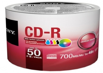 Sony Torre de Discos Virgenes para CD, CD-R, 48x, 50 Discos (50CDQ80FB) 