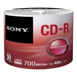 Sony Torre de Discos Virgenes, CD-R, 48x, 700MB, 50 piezas 