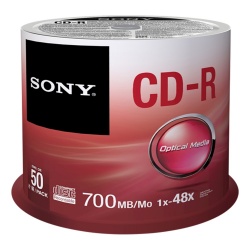 Sony Torre de Discos Virgenes para CD, CD-R, 48x, 50 Discos (50CDQ80SP) 