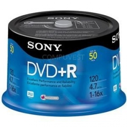 Sony Torre de Discos Virgenes para DVD, DVD+R, 16x, 50 Discos (50DPR47RS4) 