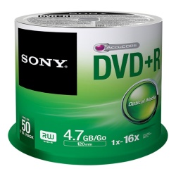 Sony Torre de Discos Virgenes para DVD, DVD+R, 16x, 50 Discos (50DPR47SP) 