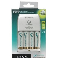 Sony Kit Cargador para 1-4 Pilas AA o AAA + 4 Pilas AA Premium 2100 
