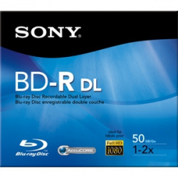 Sony Disco Virgen Grabable de Doble Capa para Blu-Ray, BD-R DL, 4x, 50GB, 1 Disco 