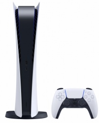 Sony PlayStation 5 Digital Edition 825GB, WiFi, Bluetooth 5.1, Blanco/Negro 