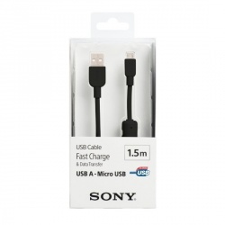 Sony Cable USB A Macho - Micro USB B Macho, 1.5 Metros, Negro 