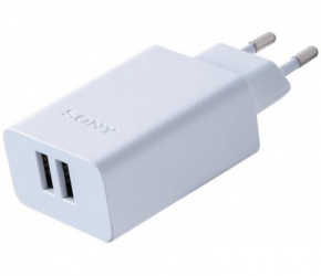 Sony Cargador CP-AD2M2 de 2 Puertos USB 2.0, Blanco 