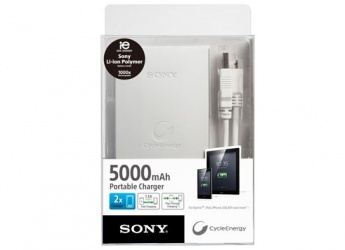 Cargador Portátil Sony CP-F5/S, 5000mAh, Plata 