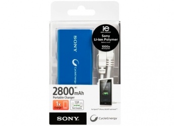 Cargador Portátil Sony CP-V3/BL, 2800mAh, Azul 