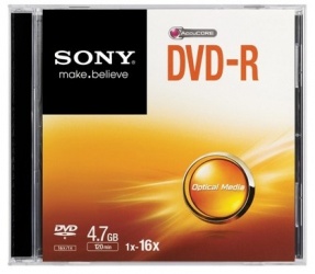 Sony Disco Vírgen para DVD, DVD-R, 4.7GB, 16x, 1 Disco (DMR47SS) 