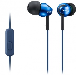Sony Audífonos con Micrófono MDR-EX110AP, Alámbrico, 1.2 Metros, 3.5mm, Azul 