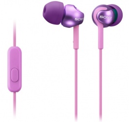 Sony Audífonos con Micrófono MDR-EX110AP, Alámbrico, 1.2 Metros, 3.5mm, Violeta 