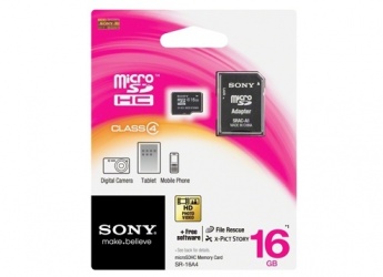 Memoria Flash Sony, 16GB MicroSDHC Clase 4, con Adaptador 
