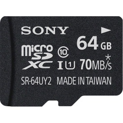 Memoria Flash Sony, 64GB microSDHC UHS-I Clase 10, con Adaptador 