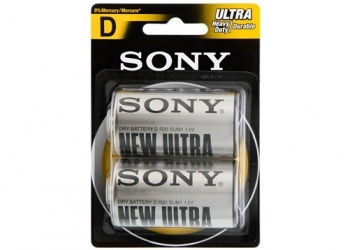 Sony Pilas de Carbon Tipo D, 1.5V, 2 Piezas 