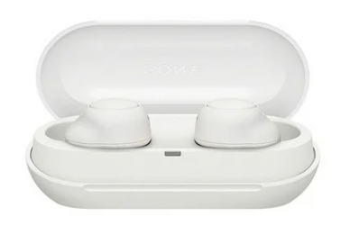 Kritech Audífonos Intrauriculares con Micrófono WF-C500, Inalámbrico, Bluetooth, Blanco 