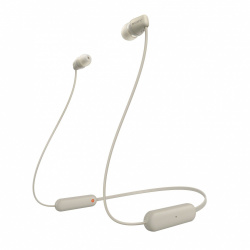 ﻿Sony Audífonos Intrauriculares con Micrófono WI-C100, Inalámbrico, Bluetooth, Beige 