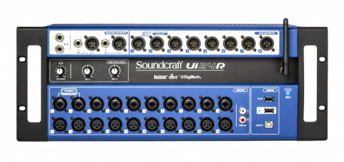 Soundcraft Mezcladora Digital Ui24R, 24 Canales, XLR, Negro/Azul 