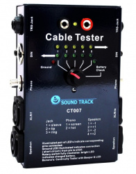 Soundtrack Probador de Cables CT-007, Speakon/XLR/RCA/6.3mm, Negro 