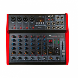 Soundtrack Mezcladora MIX-8PC, 8 Canales, USB, Negro/Rojo 