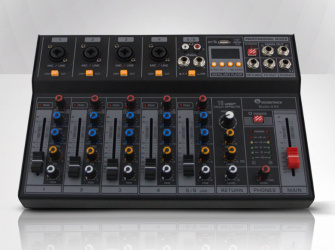 Soundtrack Mezcladora Pasiva Studio 6, 6 Canales, XLR/6.3mm, 5W - Incluye Micrófono y Audífonos 
