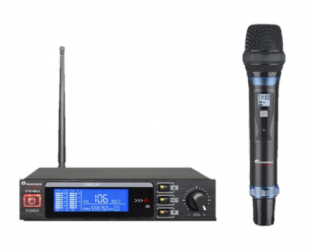 SoundTrack Kit Micrófono y Receptor STW-46HU, Inalámbrico, UHF, Negro 