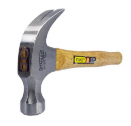Martillo de Uña Curva Stanley 51-471, con Mango de Madera 
