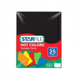 ﻿StarFIle Fólder Hot Colors, Paquete de 25 Piezas, Tamaño Carta, Negro 