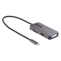 StarTech.com Adaptador de Video USB C - HDMI/VGA/DVI-I Hembra, Gris 