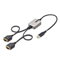 Startech.com Adaptador 2x RS-232 Macho - USB Macho, 60cm, Negro/Gris 