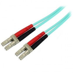 StarTech.com Cable Fibra Óptica Dúplex Multimodo OM4, LC Macho -LC Macho, 2 Metros, Aqua 