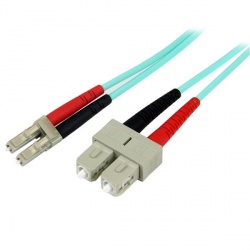 StarTech.com Cable Fibra Óptica Multimodo LC Macho - SC Macho, 5 Metros, Turquesa 