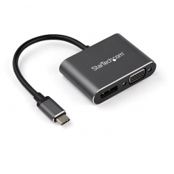 StarTech.com Adaptador USB C Macho - DisplayPort/VGA Hembra, Negro/Gris 