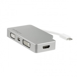 StarTech.com Adaptador 4 en 1 de Audio y Video para Viajes, USB-C a VGA, DVI, HDMI o mini DispayPort 