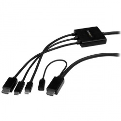 StarTech.com Adaptador HDMI - Macho - HDMI/Mini DisplayPort/USB C - Macho, 2 Metros, Negro 