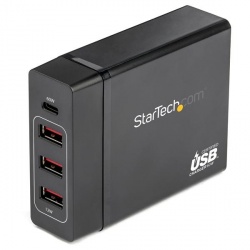 StarTech.com Cargador de Pared DCH1C3A, 20V, 3x USB 3.2, Negro 