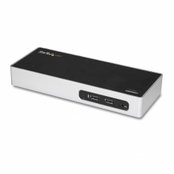 Startech.com Docking Station USB 3.0 con Salidas Dobles de Video, 6x USB 3.0, Negro/Plata 