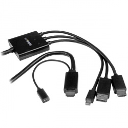 StarTech.com Conversor HDMI, DisplayPort o Mini DisplayPort - HDMI, 2 Metros, Negro 