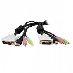 StarTech.com Cable KVM DVID4N1USB15, DVI-D/2x 3.5mm/USB Macho - DVI-D/2x 3.5mm/USB Macho, 4.57 Metros, Negro 