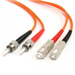 StarTech.com Cable Fibra Óptica Multimodo OM1 ST Macho - SC Macho, 2 Metros, Naranja 