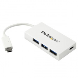 StarTech.com Hub Concentrador USB C 3.0 Macho - 3x USB A/1x USB Tipo C Hembra, 5000 Mbit/s, Blanco 