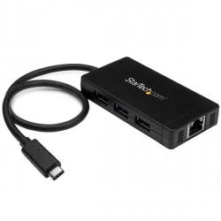 StarTech.com Hub USB C 3.0, 3x USB A y Ethernet Gigabit, 1000 Mbit/s, Negro 