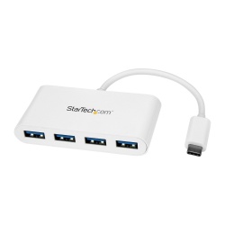 StarTech.com Hub USB 3.0 de 4 Puertos, USB-C Macho - 4x USB A Hembra, 5000 Mbit/s, Blanco 