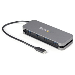StarTech.com Hub USB 3.2 Tipo-C Macho - 4 USB 3.2 Tipo-A Hembra, 5000Mbit/s, Negro/Gris 