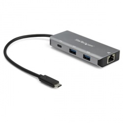 StarTech.com Hub USB-C Macho 2 Puertos USB 3.1 Hembra + 1x USB-C, 1x RJ-45, 10.000Mbit/s, Gris 