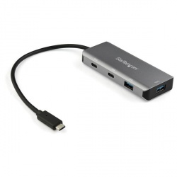 StarTech.com Hub USB 3.1 Macho - 4x USB 3.2 Hembra, 10000 Mbit/s, Negro/Gris 