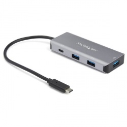 StarTech.com Hub USB-C Macho 3 Puertos USB 3.1 Hembra + 1x USB-C, 10.000Mbit/s, Gris 